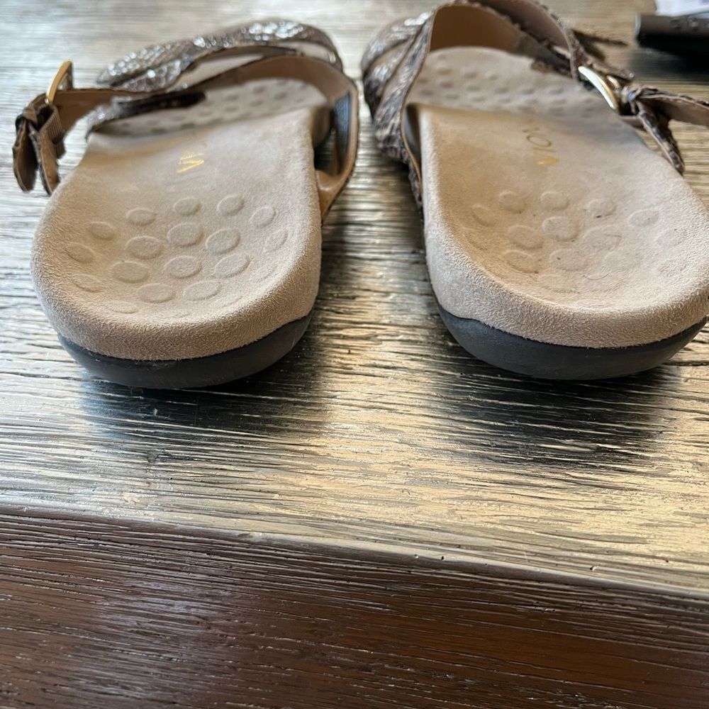 Vionic Kira Brown Snake Print Sandal Slides Sz 8w… - image 5